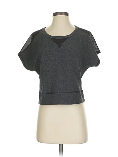 Pre-owned Lucy Short Sleeve Top Gray Keyhole Neckline Tops