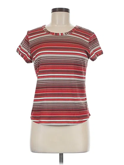 Pre-owned Lucy Short Sleeve Top Red Scoop Neck Tops