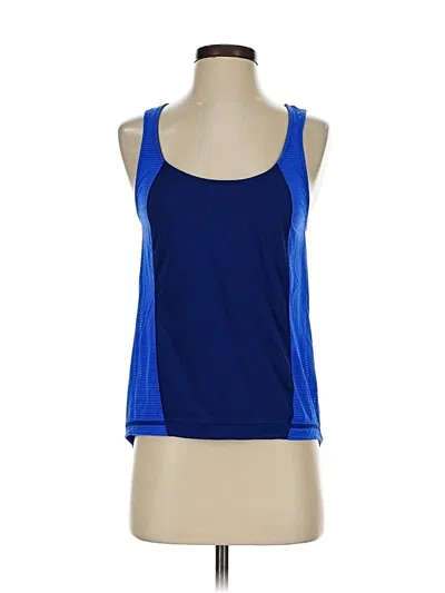 Pre-owned Lucy Sleeveless Top Blue Halter Neckline Tops