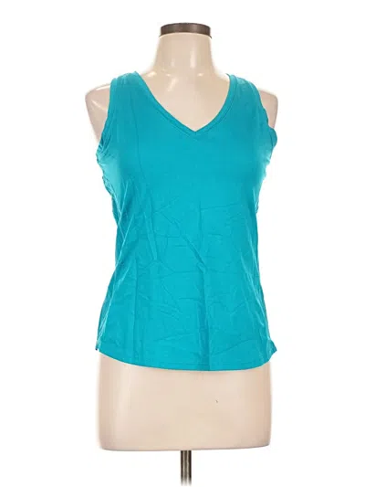 Pre-owned Lucy Sleeveless Top Teal V-neck Tops
