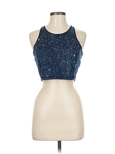 Pre-owned Lucy Tank Top Blue Halter Neckline Tops