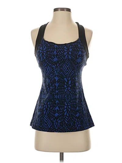 Pre-owned Lucy Tank Top Blue Halter Neckline Tops