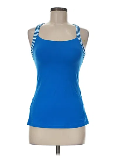Pre-owned Lucy Tank Top Blue Halter Neckline Tops