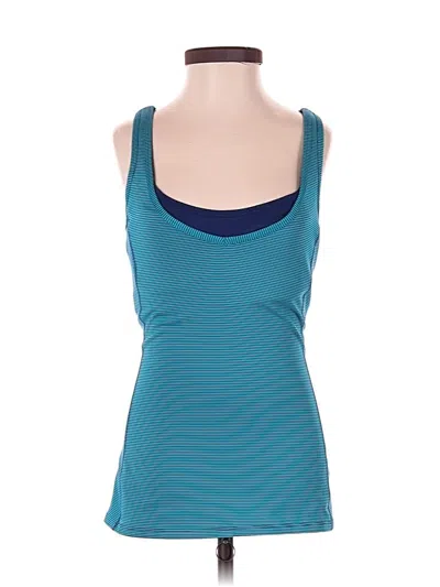 Pre-owned Lucy Tank Top Blue Strapless Neckline Tops