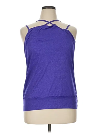 Pre-owned Lucy Tank Top Purple Halter Neckline Tops