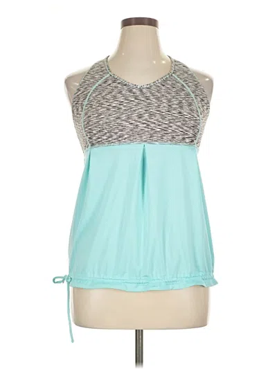 Pre-owned Lucy Tank Top Teal Halter Neckline Tops In Blue
