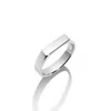 Lúdere Women's Ditch Your Comfort Zone Ring - Sterling Silver Minimalist Rectangle Signet Ring