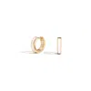 Lúdere Women's Gold / White Count Me In Earrings - Small Gold Vermeil Huggie Earrings With White Enamel Acc