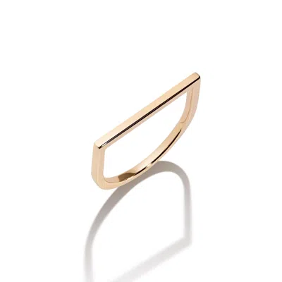 Lúdere Women's I Am Who I Am Ring - 18k Gold Vermeil Minimalist Geometric Rectangle Bar Ring