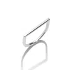 Lúdere Women's I Am Who I Am Ring - Sterling Silver Minimalist Geometric Rectangle Bar Ring