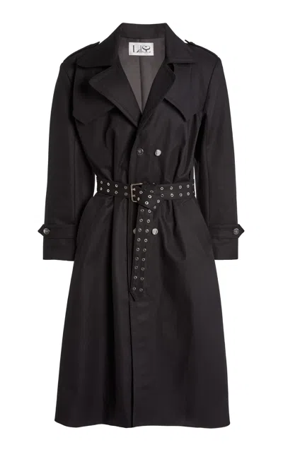 Ludovic De Saint Sernin Amanda Cotton Gabardine Trench Coat In Black