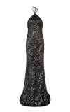 Ludovic De Saint Sernin Anthonia Sequined Open-back Gown In Black
