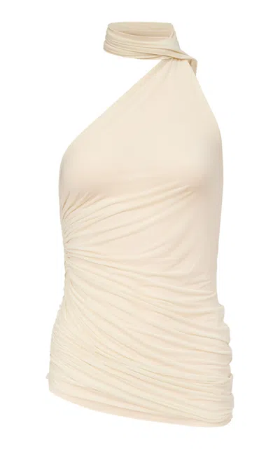 Ludovic De Saint Sernin Asymmetrical Jersey Halter Top In Neutral