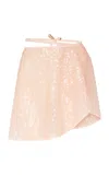 Ludovic De Saint Sernin Ballerina Sequined Wrap Mini Skirt In Pink