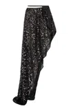 Ludovic De Saint Sernin Ballet Sequined High-to-low Wrap Skirt In Black