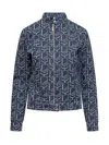 Ludovic De Saint Sernin Monogram-print Denim Jacket In Blue
