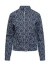 Ludovic De Saint Sernin Monogram-print Denim Jacket In Blue
