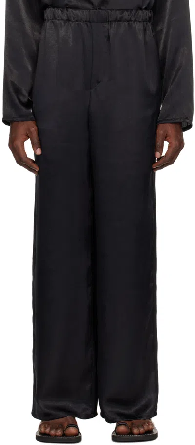 Ludovic De Saint Sernin Black Elasticized Trousers In Black Vanille