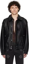 LUDOVIC DE SAINT SERNIN BLACK ROBERT LEATHER JACKET
