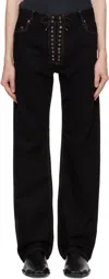 Ludovic De Saint Sernin Straight-leg Lace-up Jeans In Black