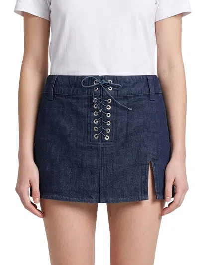 Ludovic De Saint Sernin Blue Solid Mini Skirt