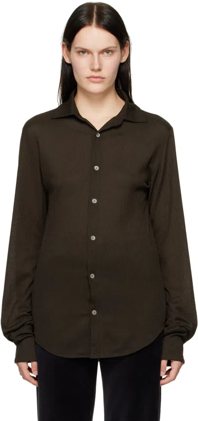 Ludovic De Saint Sernin Brown Slim Shirt