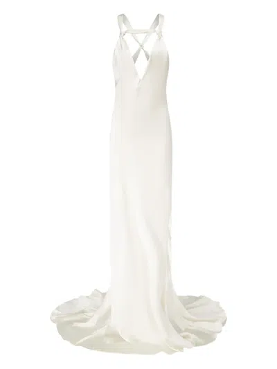 Ludovic De Saint Sernin Carrie Criss-cross Dress In White