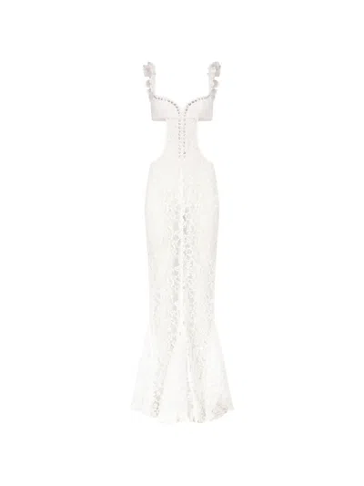Ludovic De Saint Sernin Chloe Lace-up Dress In Gray
