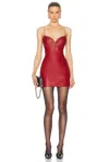 Ludovic De Saint Sernin Cleavage Mini Kim Dress In Red
