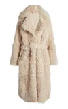 Ludovic De Saint Sernin Corseted Shearling Coat In Ivory