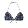 Ludovic De Saint Sernin Lace-up Denim Bikini Top