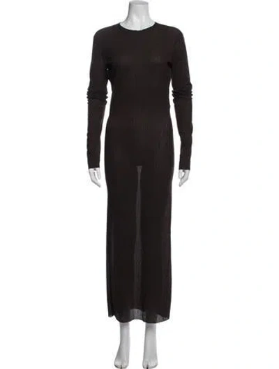 Pre-owned Ludovic De Saint Sernin Crew Neck Long Dress In Brown