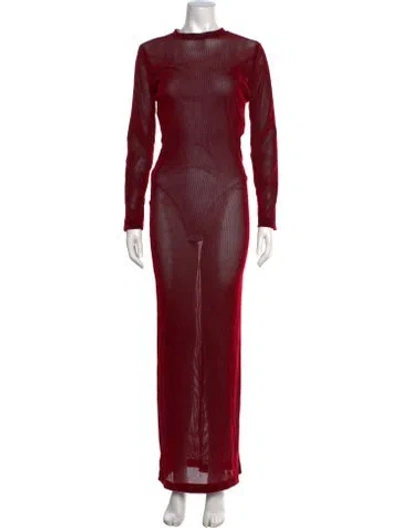 Pre-owned Ludovic De Saint Sernin Crew Neck Long Dress In Red