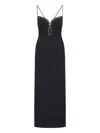 Ludovic De Saint Sernin Jersey Lace-up Flared Long Dress In Black  