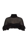 Ludovic De Saint Sernin Domitille Cape Crepon Top In Black