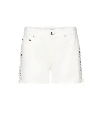 Ludovic De Saint Sernin Double Laced Up Shorts White Optical