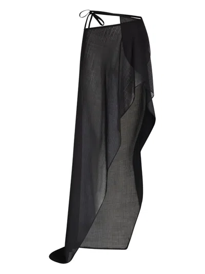 Ludovic De Saint Sernin Draped Maxi Skirt In Black