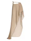 Ludovic De Saint Sernin Draped Maxi Skirt In Nude