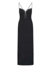 Ludovic De Saint Sernin Jersey Lace-up Flared Long Dress In Black