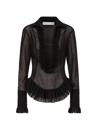 Ludovic De Saint Sernin Duchesse Ruffled Shirt In Black