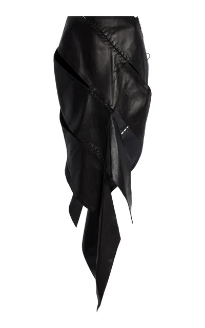Ludovic De Saint Sernin Emma Leather Skirt In Black