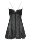 Ludovic De Saint Sernin Leather Pleated Dress With Corset Desing In Schwarz