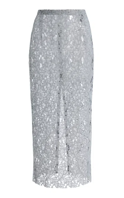 Ludovic De Saint Sernin Exclusive Lace Maxi Skirt In Blue