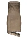 Ludovic De Saint Sernin Lucinda Bustier Denim Mini Dress In Brown