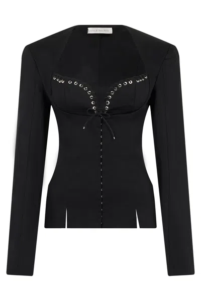 Ludovic De Saint Sernin Fitted Long Sleeve Jacket In Black
