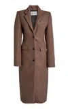 Ludovic De Saint Sernin Fitted Wool Coat In Khaki