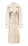 Ludovic De Saint Sernin Geraud Lace Trench Coat In Neutral