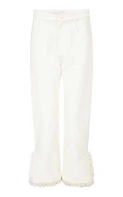 Ludovic De Saint Sernin Gourcy Lace-trimmed Pants In White