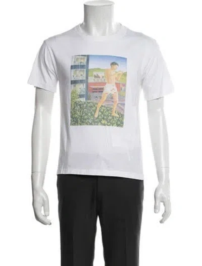 Pre-owned Ludovic De Saint Sernin Graphic Print Crew Neck T-shirt In White