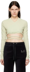 Ludovic De Saint Sernin Green Cache Cœur Long Sleeve T-shirt In Light Green